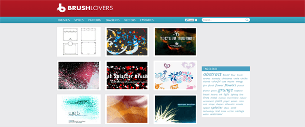 A screenshot from the Brushlovers homepage.