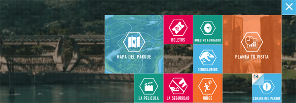 A good example of contrasting colors on an interface, taken from the Jurassic World website.