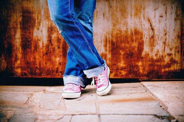 Jeans and sneakers