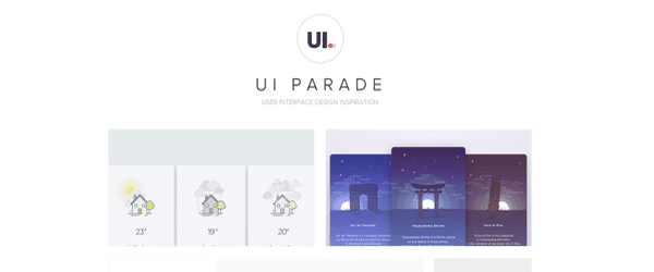 A screenshot from the UI Parade homepage.