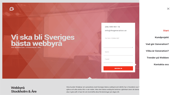 A screenshot from the Webbyra Stockholm & Are website.