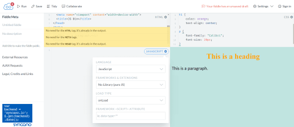 JS Fiddle