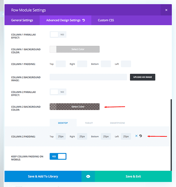 Row-Settings