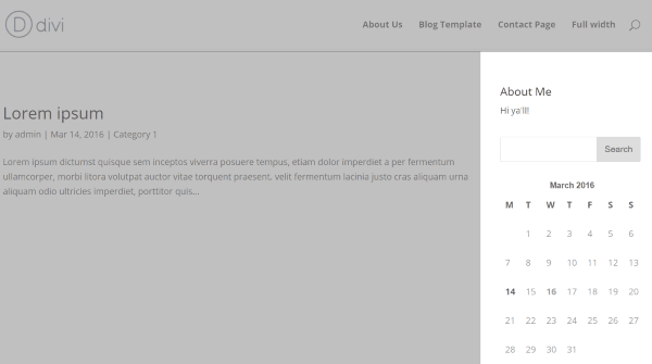 divi with sidebar