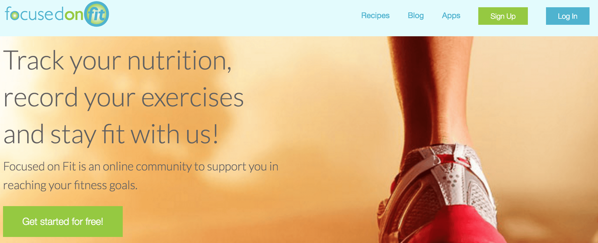 The Focused On Fit homepage.