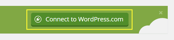 Screenshot of the Connect to WordPress.com button.