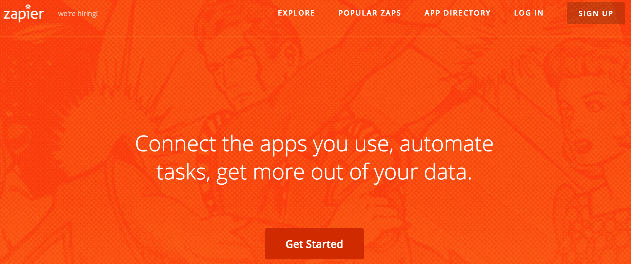 A screenshot of the Zapier homepage.