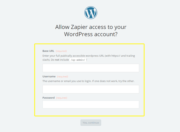 Testing your WordPress credentials.