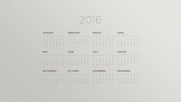 Desktop Wallpaper Calendars 2016 Clean