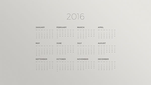 Desktop Wallpaper Calendars 2016 Clean