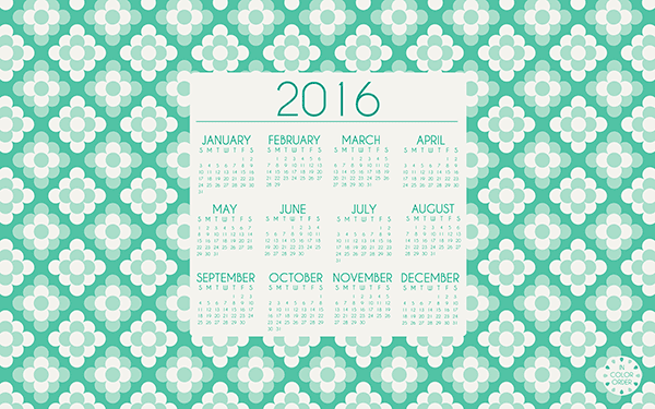 Desktop Wallpaper Calendars In Color Order 2016