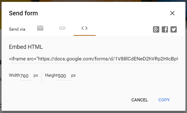 Google Forms Send Form