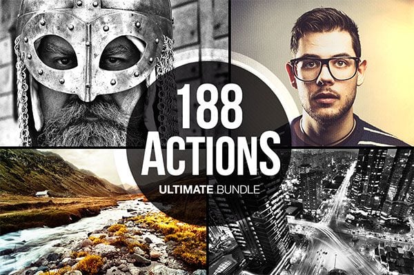 Upgrade your Photoshop Actions library with this 188-piece pack