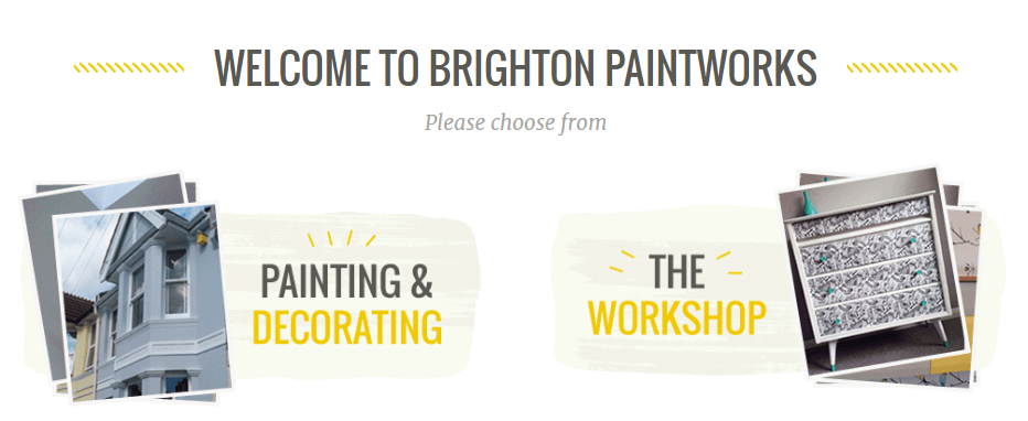 A screenshot of Brighton Paintwork's homepage.