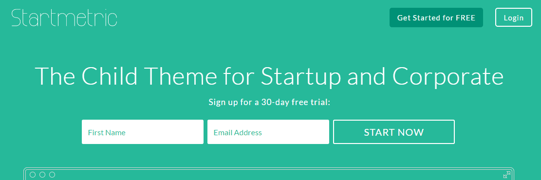 A screenshot of the Startmetric demo site.