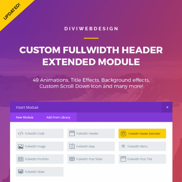 Custom Fullwidth Header Extended Module