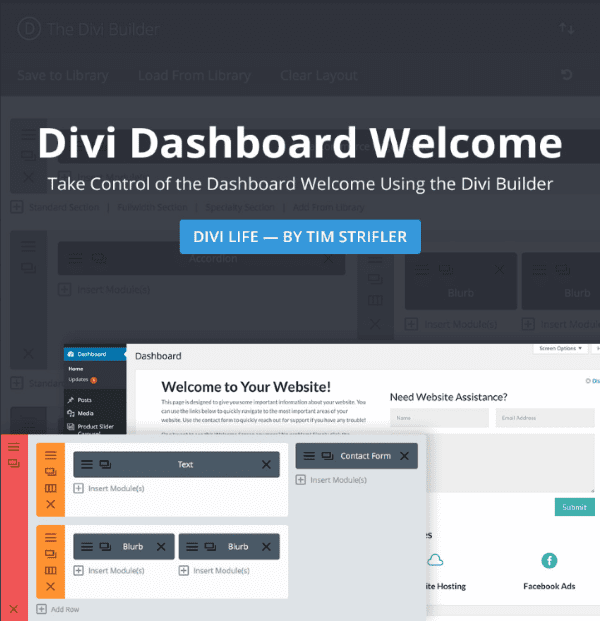 Divi Dashboard Welcome