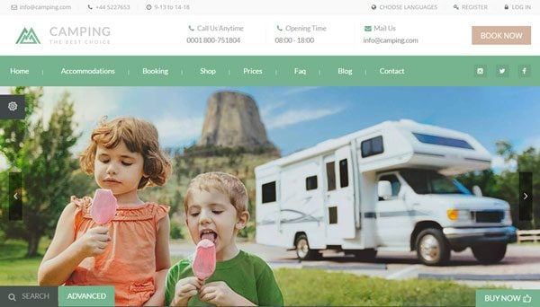 best-wordpress-travel-themes-camping