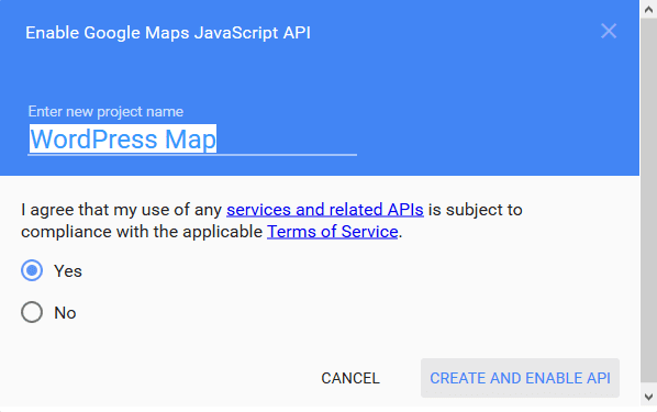 google-maps-api-project-name