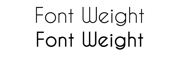 An of example of two different font weights.