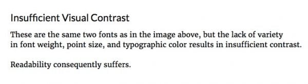 Insufficient visual contrast example image