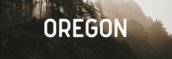 The Oregon font.