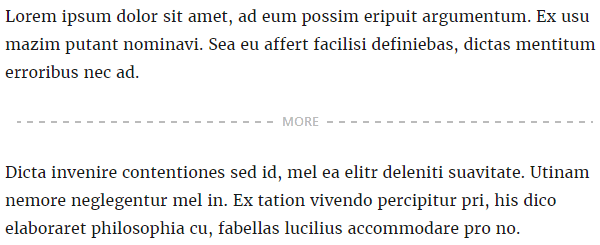 Paragraphs of text separated by a horizontal Read More line.