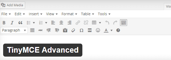 The TinyMCE Advanced plugin.