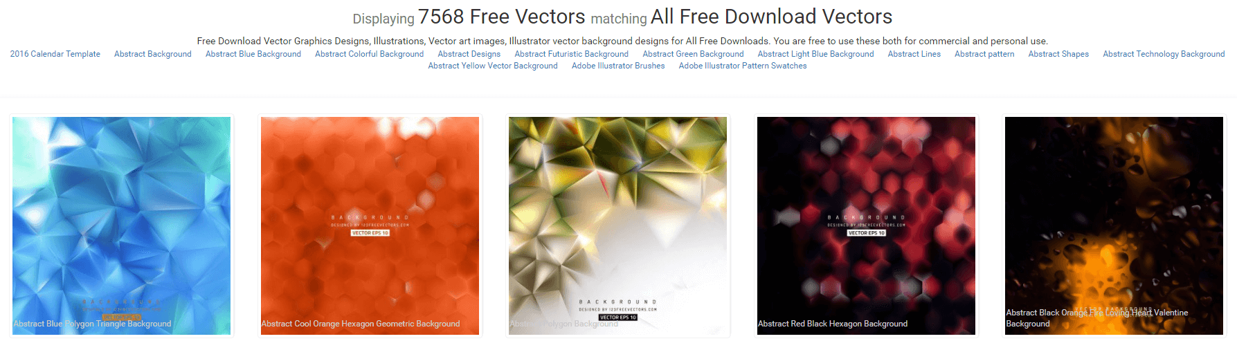 The 123 FreeVectors homepage.