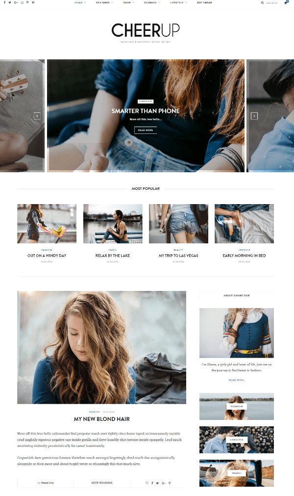 CheerUp blogging theme