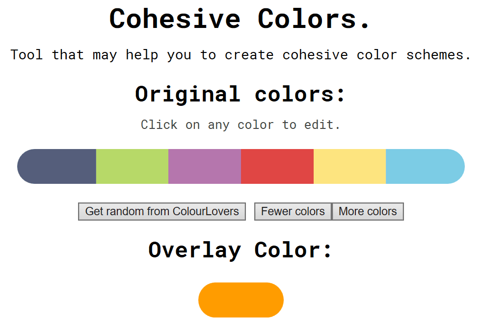 Cohesive Colors user interface