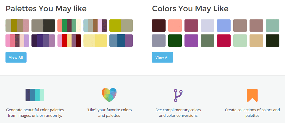 Colorfavs user interface