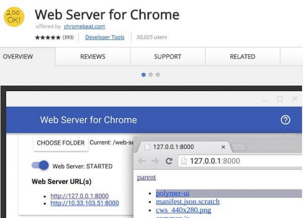 Web Server for Chrome.