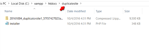 Duplicator Local Host