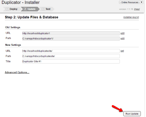 Duplicator Run Update