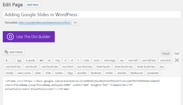 The WordPress editor.