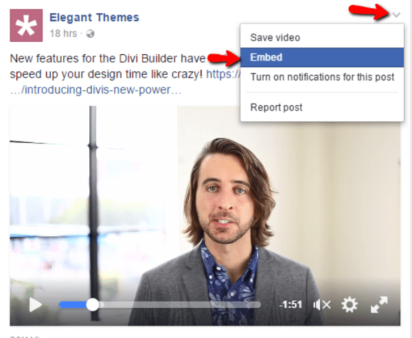 Facebook video iframe