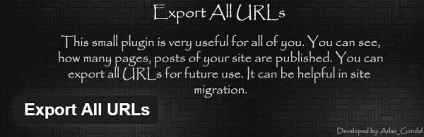 Plugin to export WordPress URLs