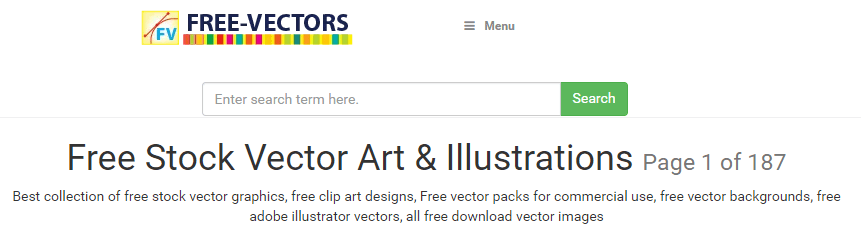 The Free-Vectors homepage.