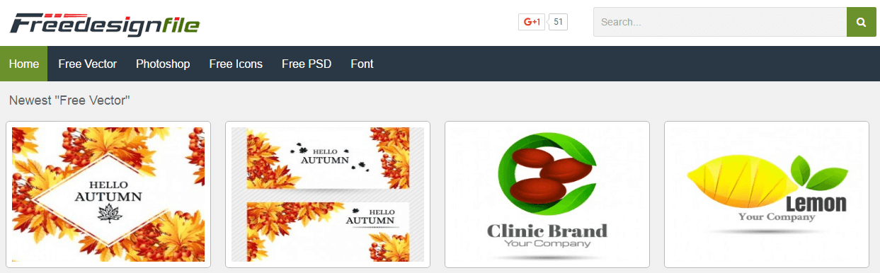 The Freedesignfile homepage.