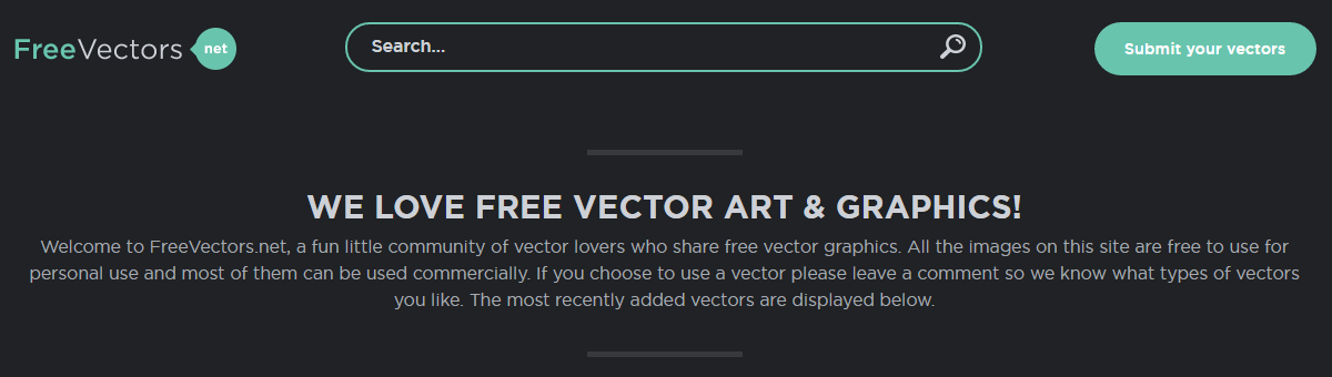 The Free Vectors homepage.