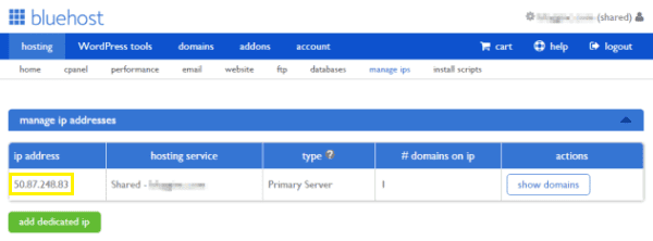 IP address.