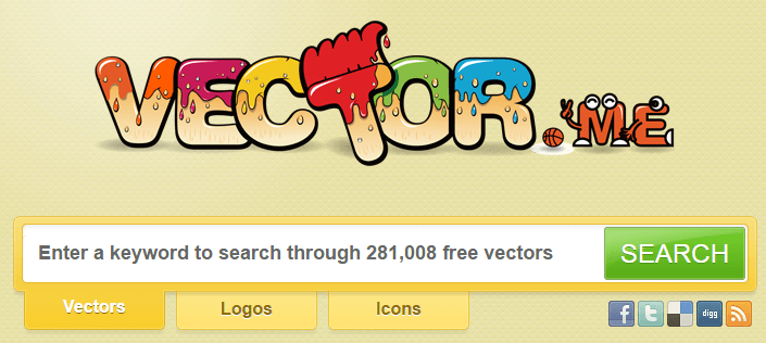 The Vector.me homepage.