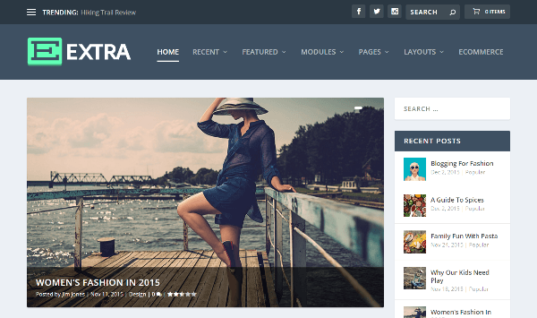 Extra Full Screen WordPress themes