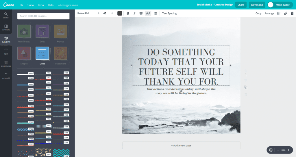 Canva's design interface.