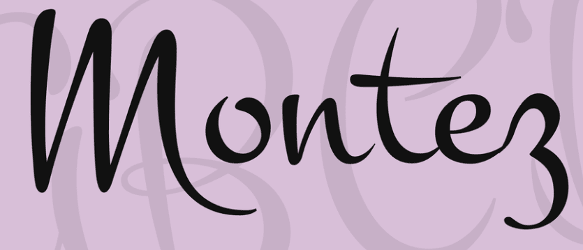 Montez calligraphic font