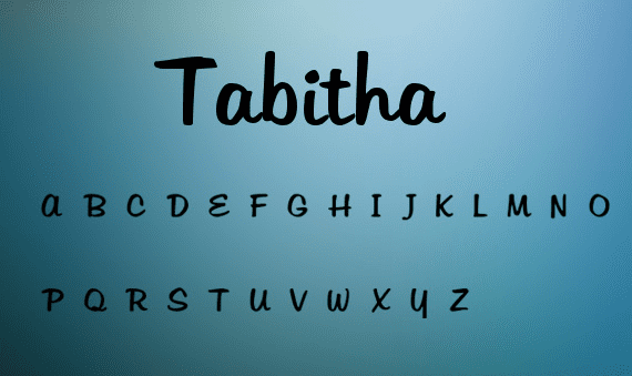 Tabitha handwriting font