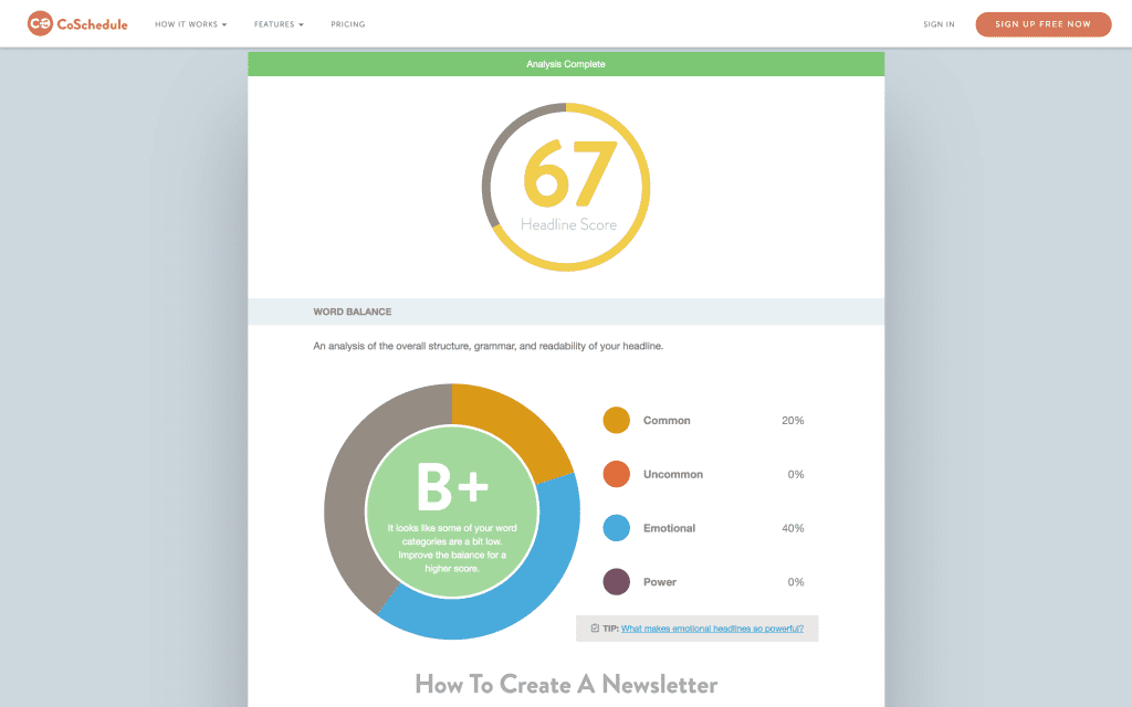 CoSchedule's Headline Analyzer.