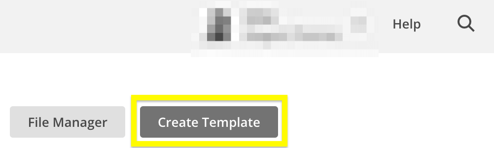 The Create Template button.
