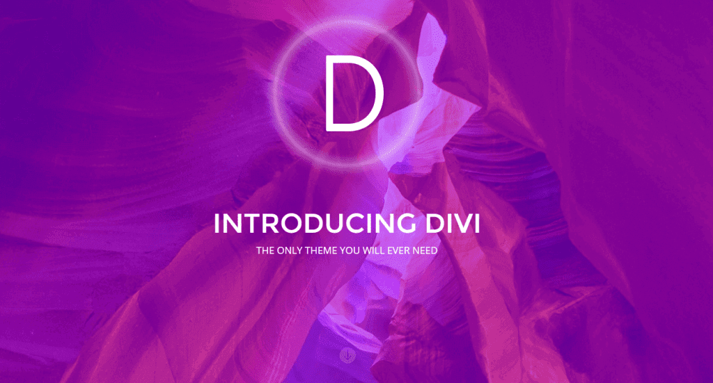 An example of a Divi splash page.